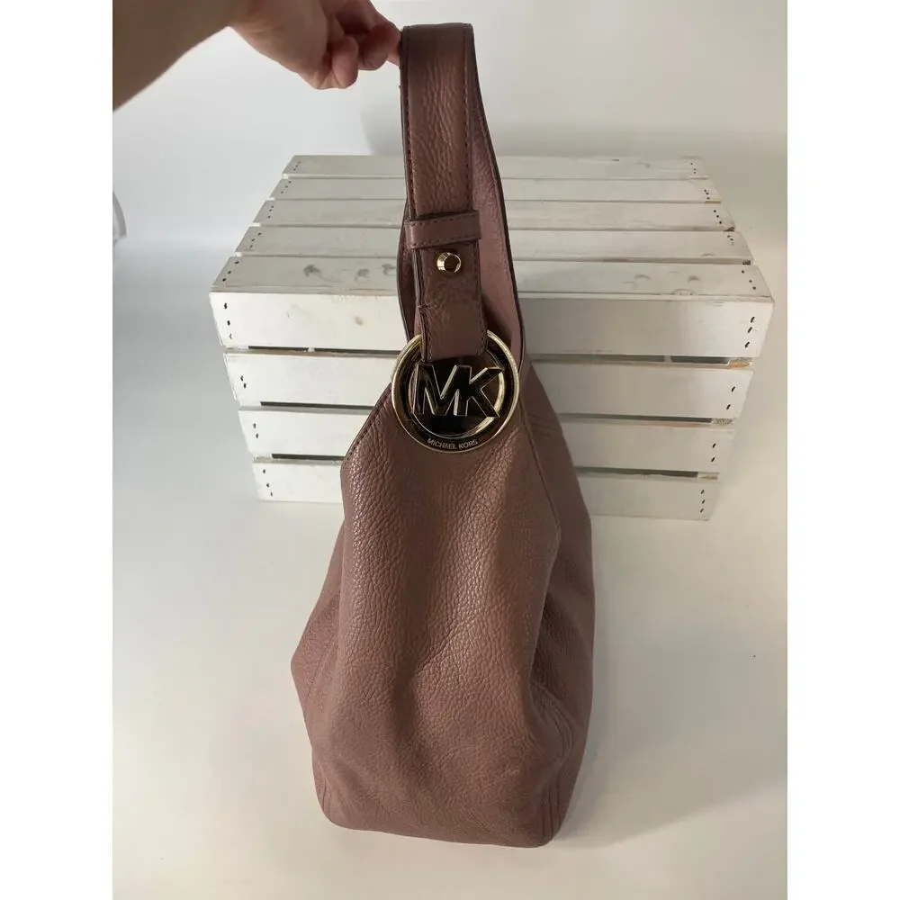 Michael Kors, large mauve leather shoulder bag